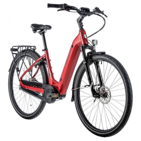 Vélo électrique Vae City 28 moteur central Leader Fox Neba 2021 8V Bafang M420 36V 80NM 14AH - rouge - 178/185 cm