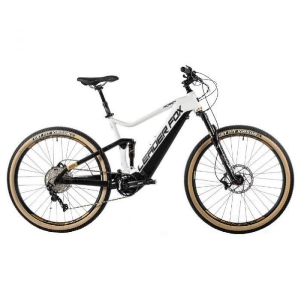 Vélo électrique Vae VTT 29 moteur central tout suspendu Leader Fox Acron 2022 11V Bafang M510 36V 95NM 20AH - blanc - 168/178 cm