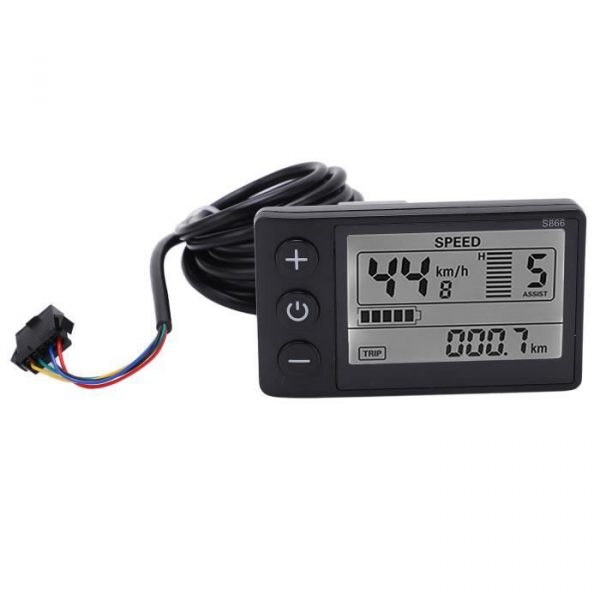 Zerone compteur d'affichage LCD pour vélo électrique S866 Vélo électrique Affichage LCD Mètre 24V 36V 48V Panneau de commande