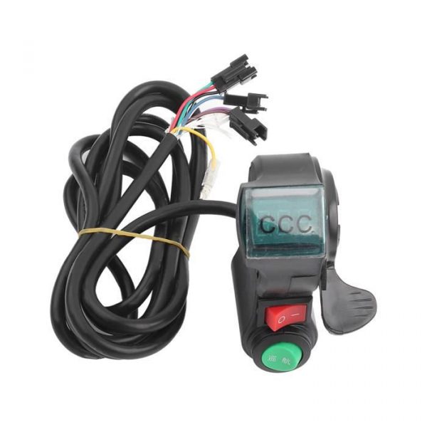 Fdit Accessoire de scooter électrique Poignée d'Accélérateur de Vélo Électrique Écran Rouge Commutateur de Pouce de