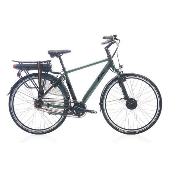 AMIGO Vélo de ville électrique E-Vibe S2+ 28 pouces 50 cm Homme 7SP V-Brake Vert foncé