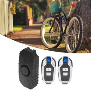 Alarme de vélo Vibration sans fil Capteur de mouvement étanche Alarme de moto étanche distante Alarme de vélo électrique Noir