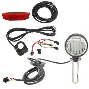 Dilwe Kit d'éclairage de vélo électrique Ensembles de feux arrière de phare de vélo électrique Double interrupteur ABS 4