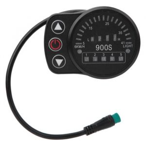 EBTOOLS Compteur d'affichage de vélo Compteur d'affichage à LED électrique en plastique KT-900S avec connecteur étanche pour la