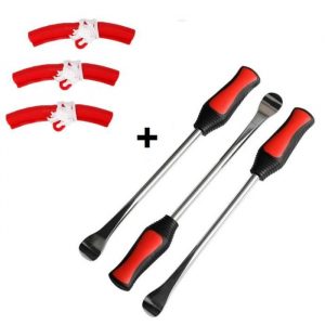 Ensemble de 3 Grand démontes pneus en métal pour trottinette électrique vélo voiture moto auto scooter (bouts ronds)