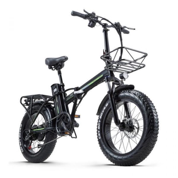 FICYACTO Vélo Électrique,20 pouces Fat Tire Ebikes, Vélo à assistance électrique Batterie 15Ah 800W E-bike,pompe à vélo gratuite