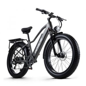 FICYACTO Vélo électrique RX20 26'' Adulte 8 vitesses - Frein hydraulique à huile - 4.0 Foetus gras-48V17AH- 1000W - Gris