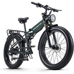 FICYACTO Vélo électrique pliable-R5PRO E-Bike Bicycle,26" Electrique 1000W 48V16AH Batterie lithium - LCD - Autonomie 45-60KM-Vert