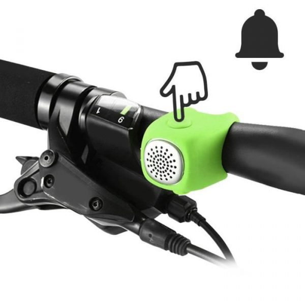 Qiilu Cloche électrique de vélo Klaxon Électrique de Guidon de Vélo de Montagne Sonnerie Alarme pour Cyclisme (Vert)