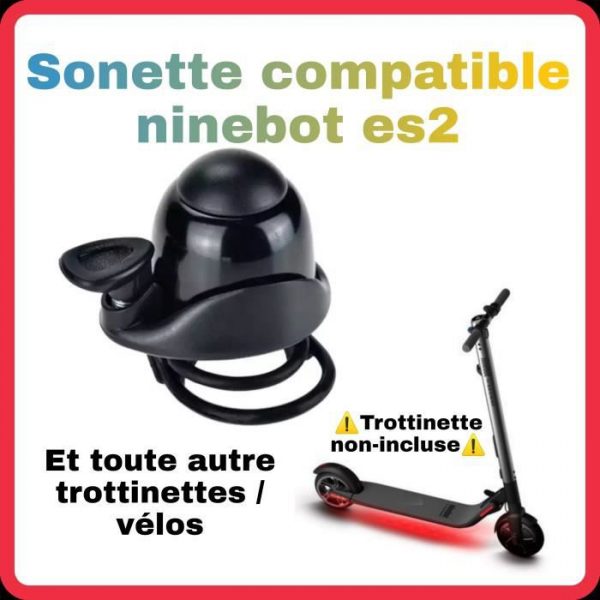 Sonnette trottinettes électrique Ninebot ES1 ES2 Vélo Bicyclette Sonnette Wispeed Urbanglide Go ride pour guidon [20 à 30mm] cloche