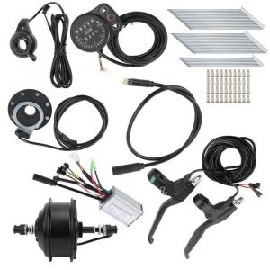 VGEBY Kits de conversion de vélo électrique Kit de Conversion de Vélo Électrique Moteur 48V 250W Jante 24 po 12G avec Compteur