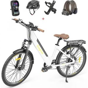 VTC Électrique ELEGLIDE T1 STEP-THRU, Vélo Électrique, 250W 36V Moteur, 12.5Ah Batterie Amovible, 27.5 Pouces, Shimano 7 Vitesses