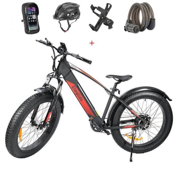 VTT Électrique ELEGLIDE Tankroll Vélo Électrique, 36 V, Batterie 10 Ah, 26" x 4.0" Pouces, Max 25km/h