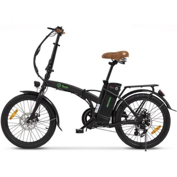 Vélo Électrique Youin Amsterdam Pliable - 6 vitesse SHIMANO - 250W - Roue 20'' - Batterie Amovible 36V/10Ah - Autonomie 45Km - Noir