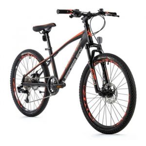 Vélo électrique VTT 24 musculaire enfant Leader Fox Capitain 2023 8V - noir / orange - 135/145 cm