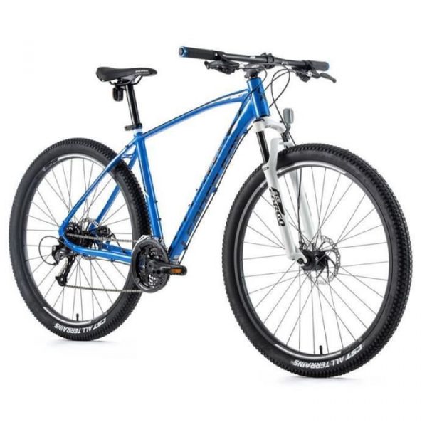 Vélo électrique VTT musculaire Leader Fox Esent 2021 - bleu/blanc - 160/168 cm