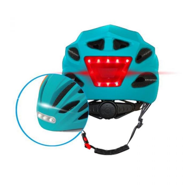 BEEPER - Casque avec LED avant et arrière pour Vélo, VTT, Trottinette électrique, Taille M, Bleu ME134M-B