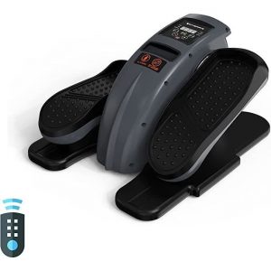 CITYSPORTS- CS-JT1, Stepper de Fitness, Mini-Vélo elliptique, Noir avec Gris, Vélo elliptique électrique à siège sous table avec écr