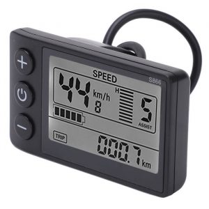 Cikonielf Affichage LCD pour vélo électrique Vélo électrique S866 LCD Display Meter 24V 36V 48V Panneau de commande avec prise