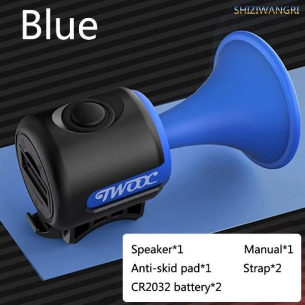 Sonnette - klaxon vélo,Klaxon de vélo électrique puissant 120db,sonnette de vélo avec son d'avertissement et - Bleu[A95851]