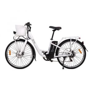 Vélo Électrique Youin Paris - 6 vitesses SHIMANO - 250W - Roue 26'' - Batterie lithium Amovible 36V-10Ah - Autonomie 35-40Km - Blanc