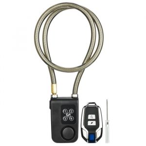 Y787R Télécommande sans fil Alarme Verrouillage Vélo électrique Code de Moto En Acier Cable Cha?ne